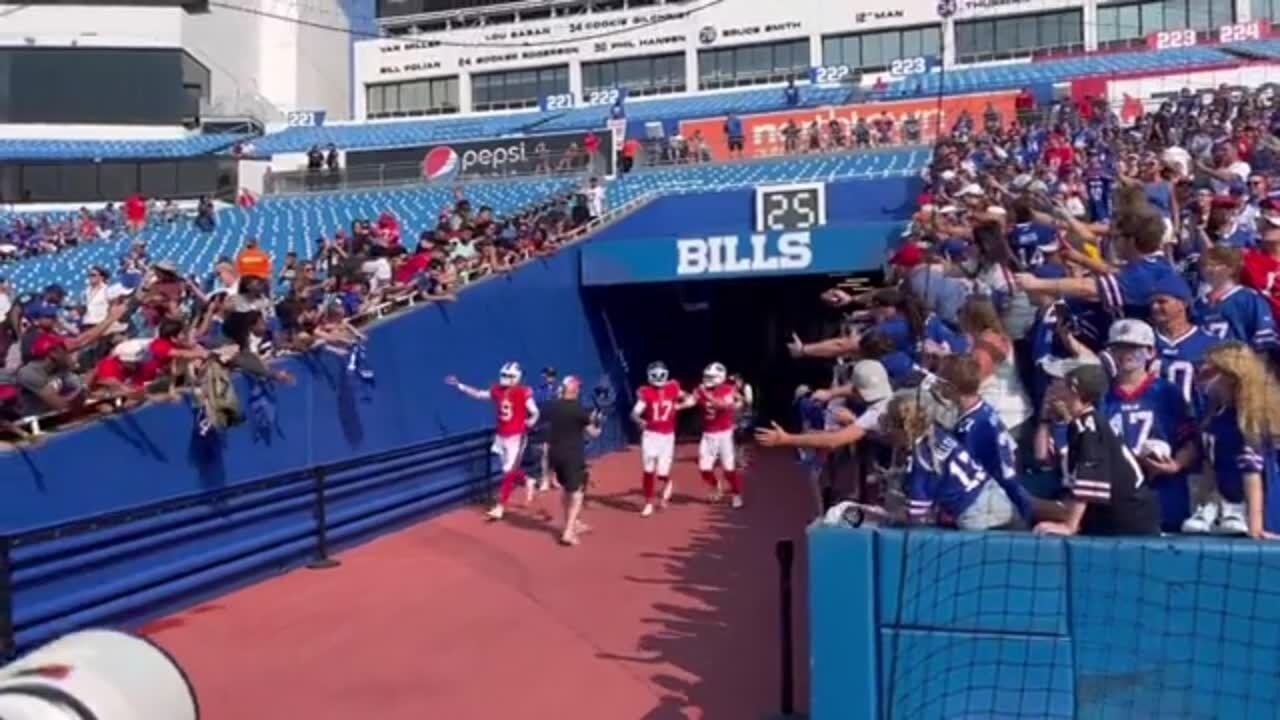 Fans flock to Highmark Stadium for the Bills' Blue and Red