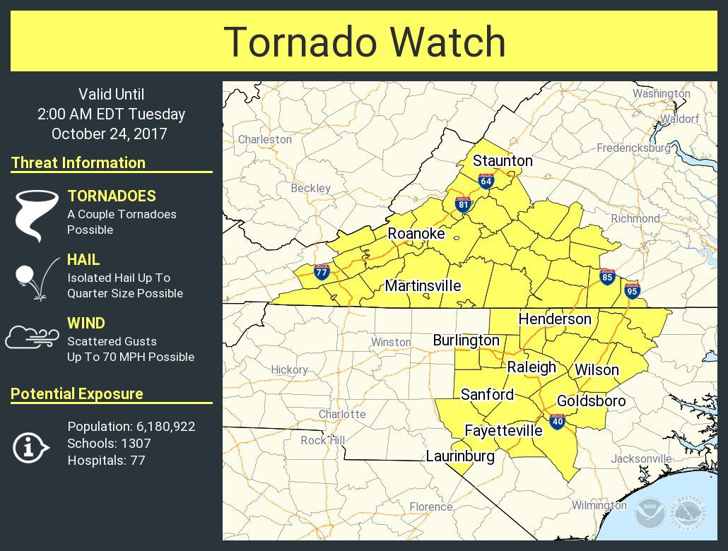 Tornado watch lifted for Roanoke/New River valleys