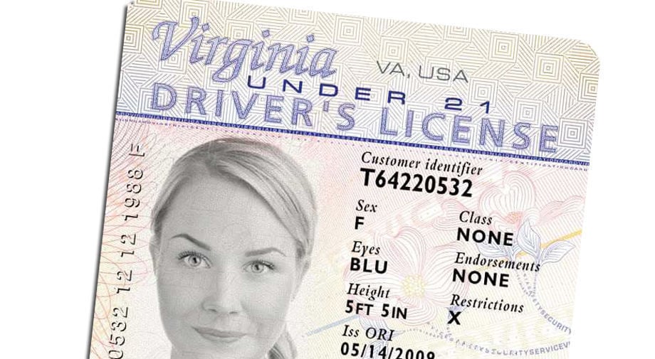 drivers license template psd free download virginia