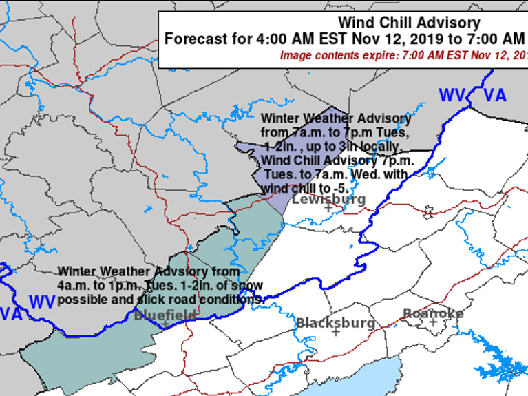 Some Snow Tuesday Am Winter Weather Advisory For Floyd Carroll