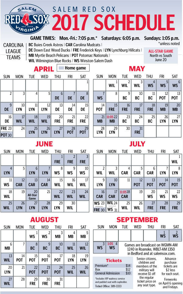 salem red sox schedule 2018