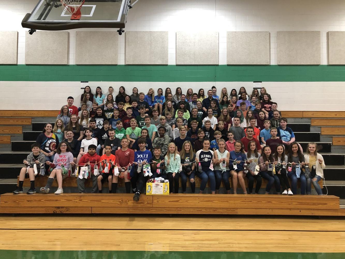 Education Notebook Glenvar Middle to donate nearly 1,400 pairs of socks to local shelter