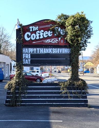 Coffee Pot outside sign