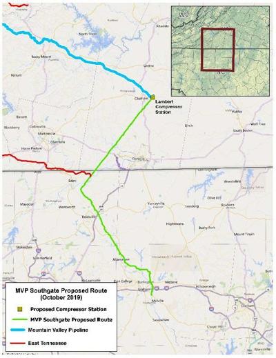 Mountain Valley Pipeline Southgate Extension map 082120