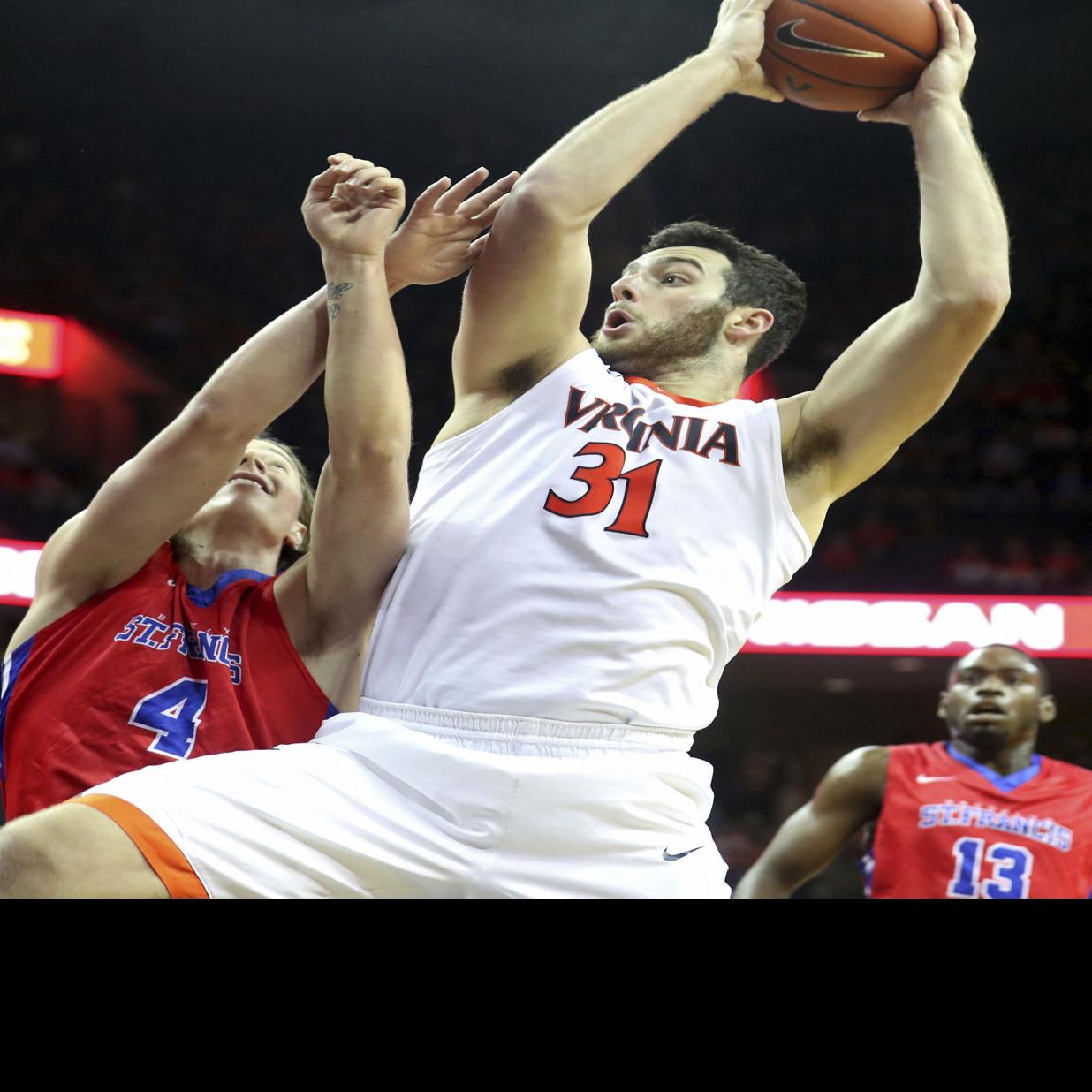 No 8 Virginia Men S Basketball Overwhelms St Francis Brooklyn 72