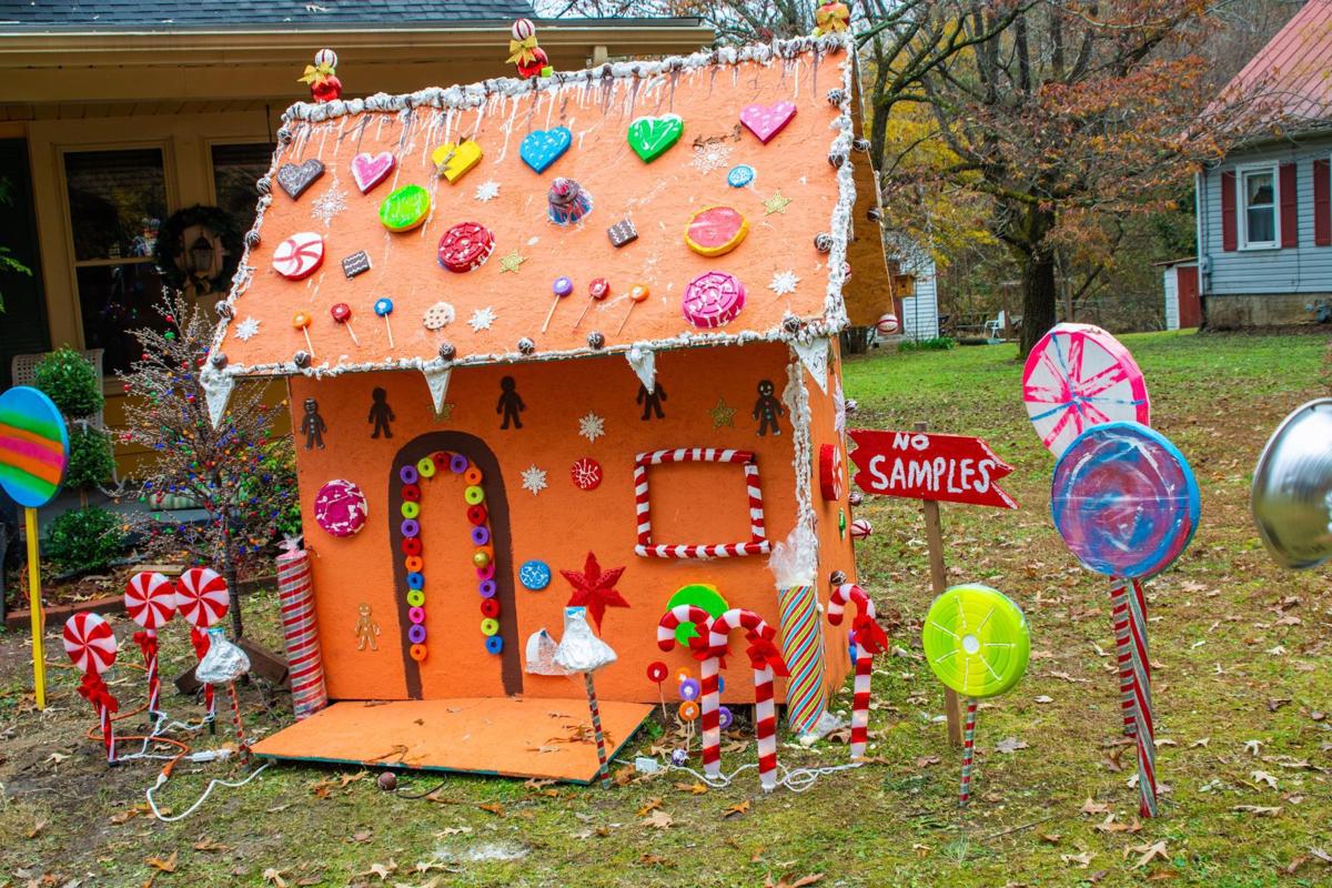Retired Navy veteran constructs giant gingerbread house as surprise for