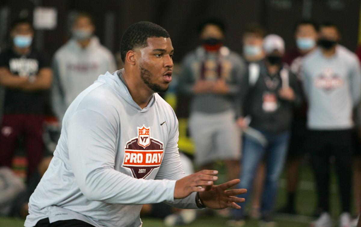 Virginia Tech tackle Christian Darrisaw vaults up draft boards playing  through pandemic