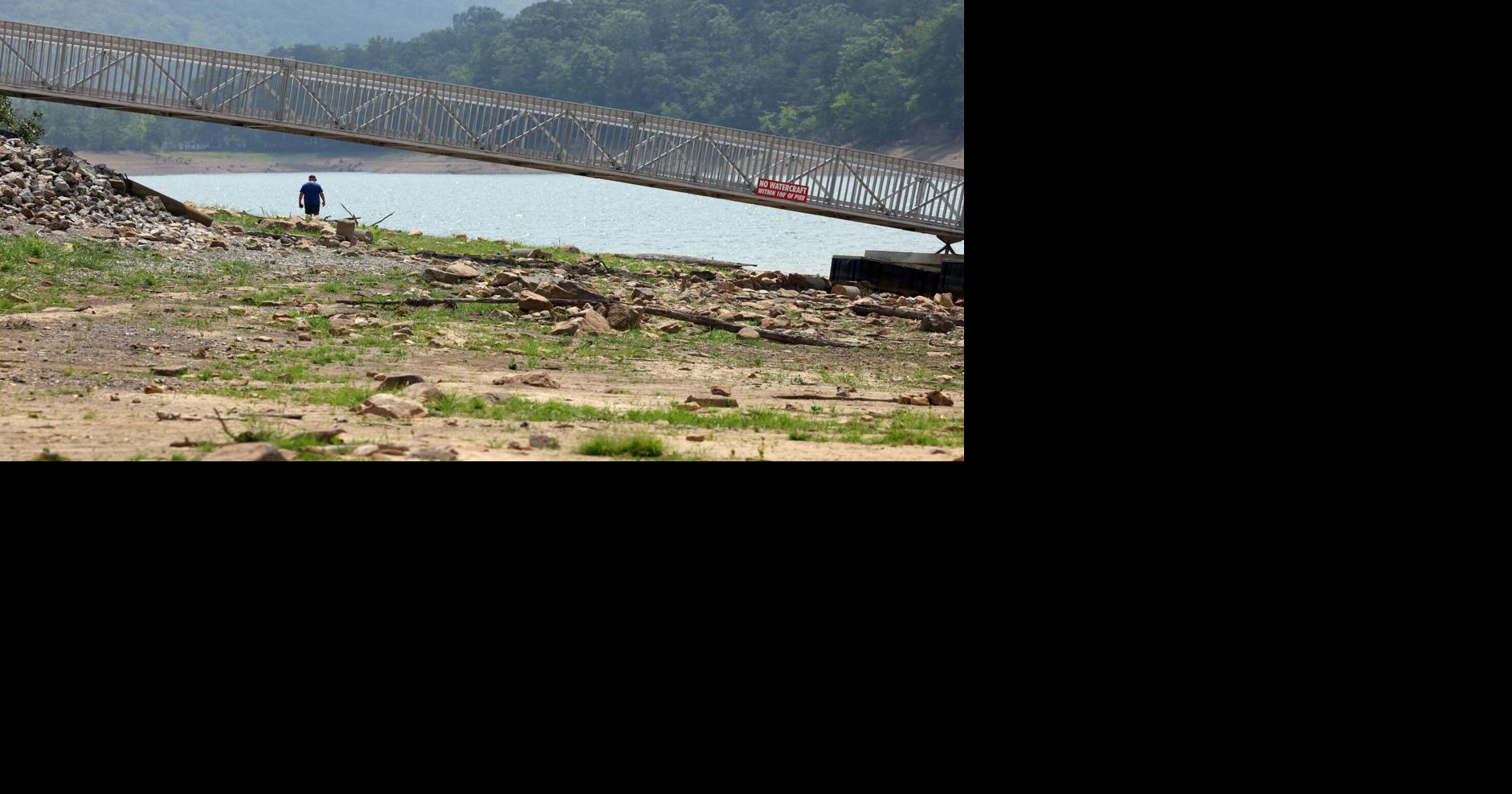 PHOTOS & Carvins Cove Reservoir seen amid drought conditions