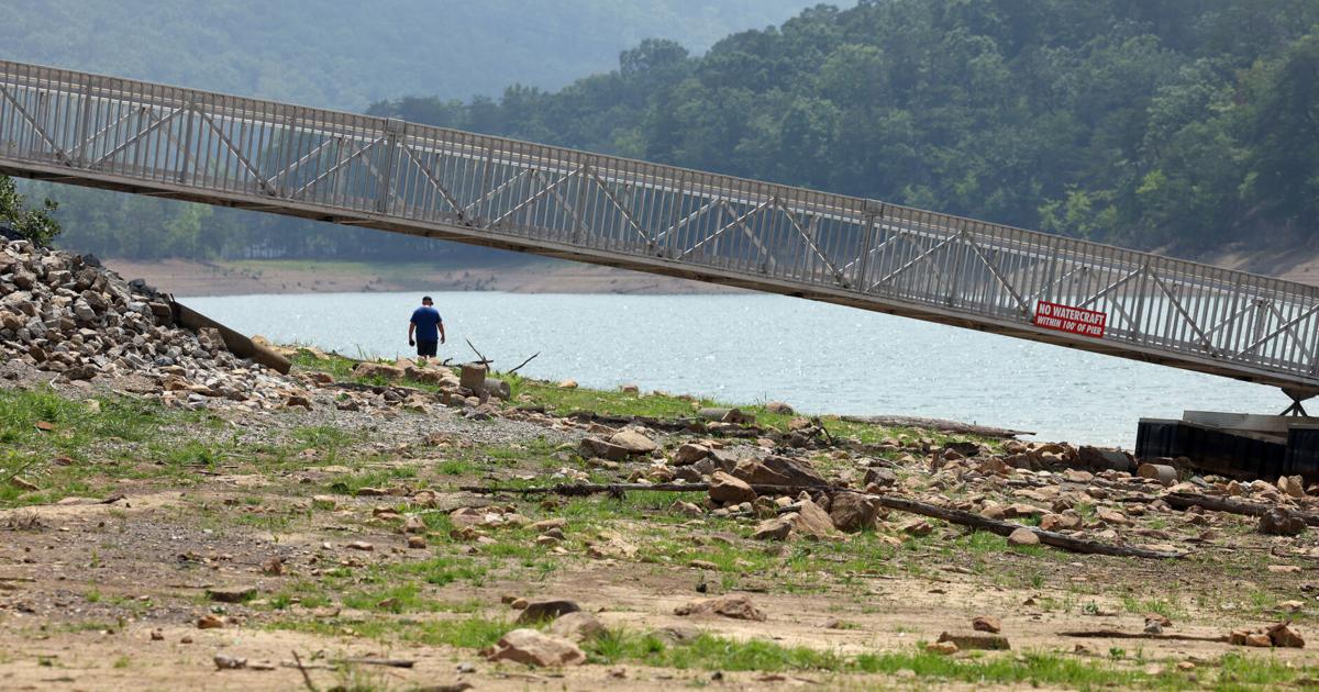 PHOTOS & Carvins Cove Reservoir seen amid drought conditions