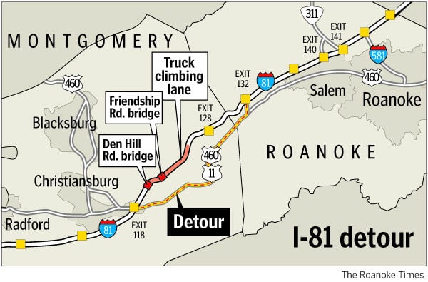 Interstate 81 Detours Set In Montgomery County Archive Roanoke Com   5408b73974e6c.image 