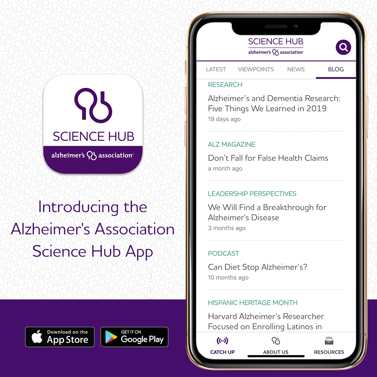 Med Beat Don't to download Alzheimer's Association science app