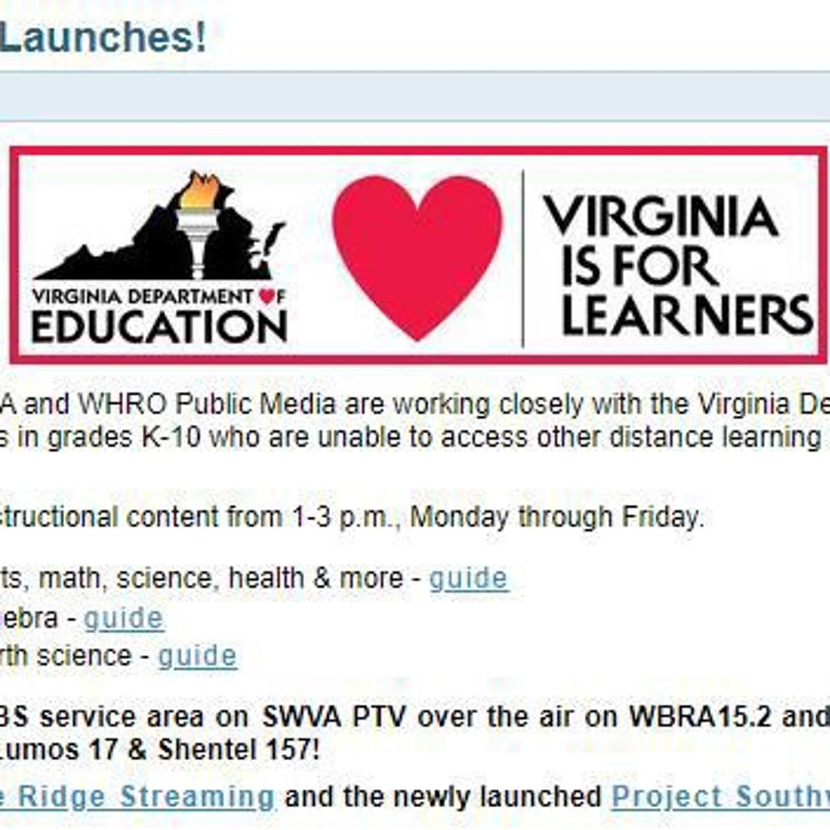 Education Notebook State Launches New Educational Resources Via Tv Online During Shutdown Education Roanoke Com