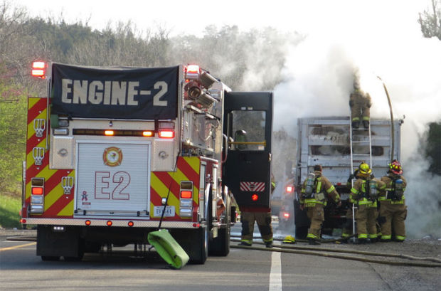 Trailer catches fire on I-81 in Botetourt County