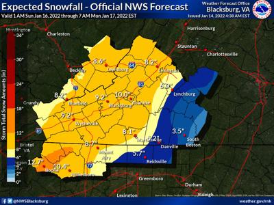 Weather service snow map