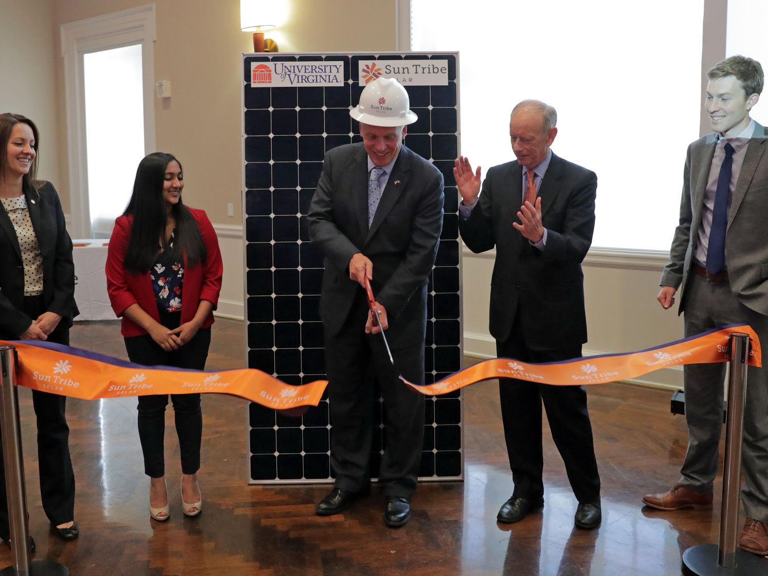 Mcauliffe Celebrates Uva Solar Project And Faces Protesters Virginia Roanoke Com