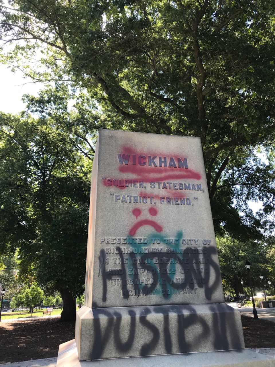 Confederate statue removed from Monroe Park after protesters tore it