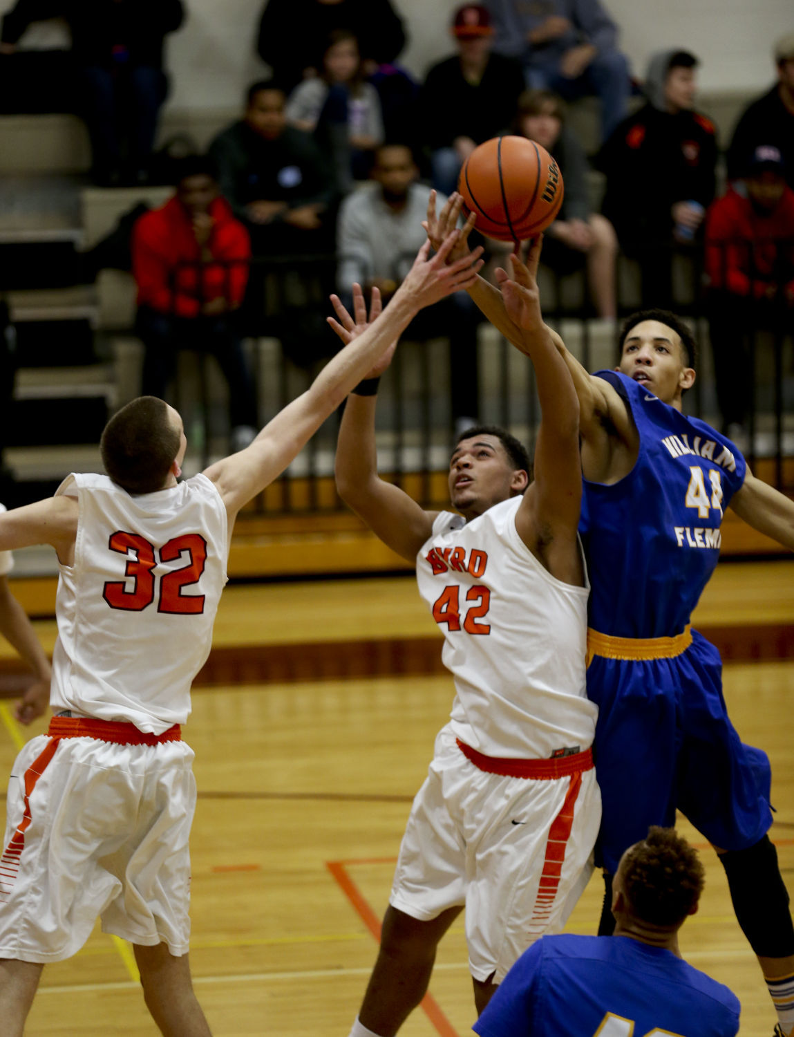 William Byrd High School Boys Basketball team beats William Fleming