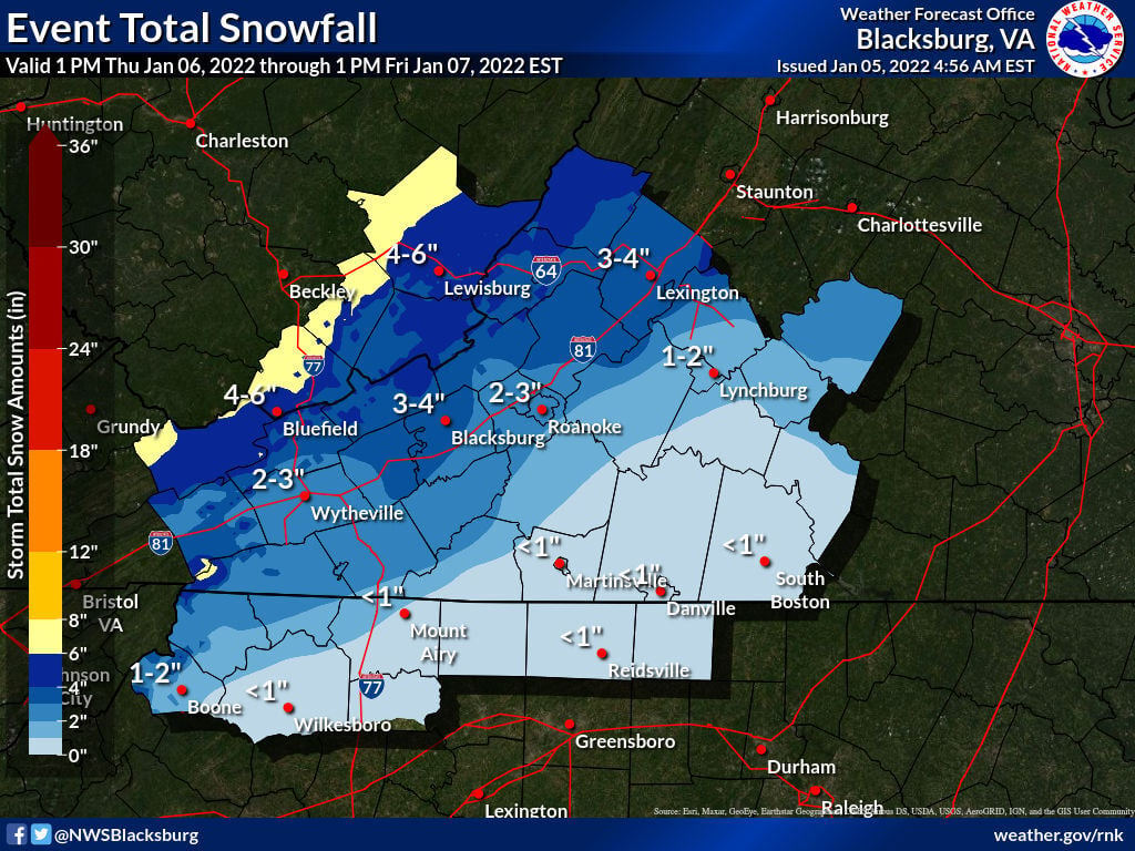 Another round of snow expected for Roanoke/NRV area Thursday night and ...