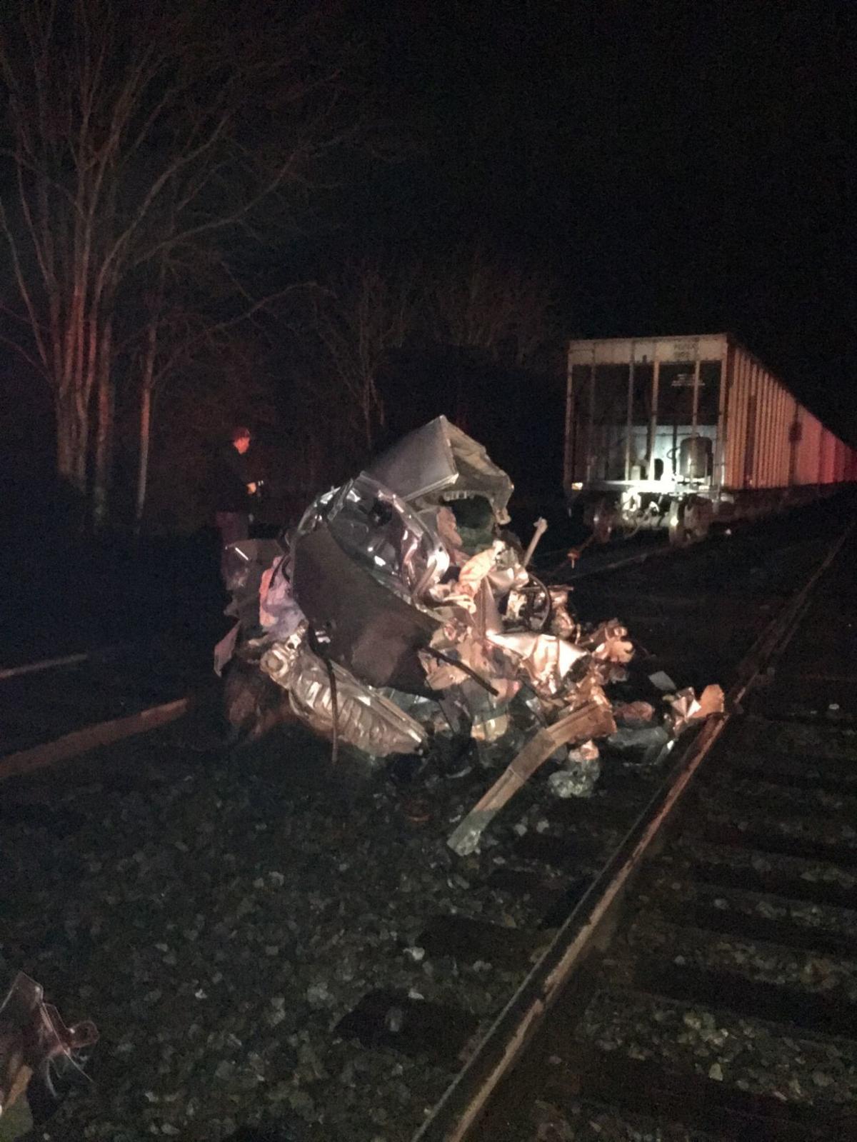 No one injured when 2 trains strike car stuck on tracks near Bealeton