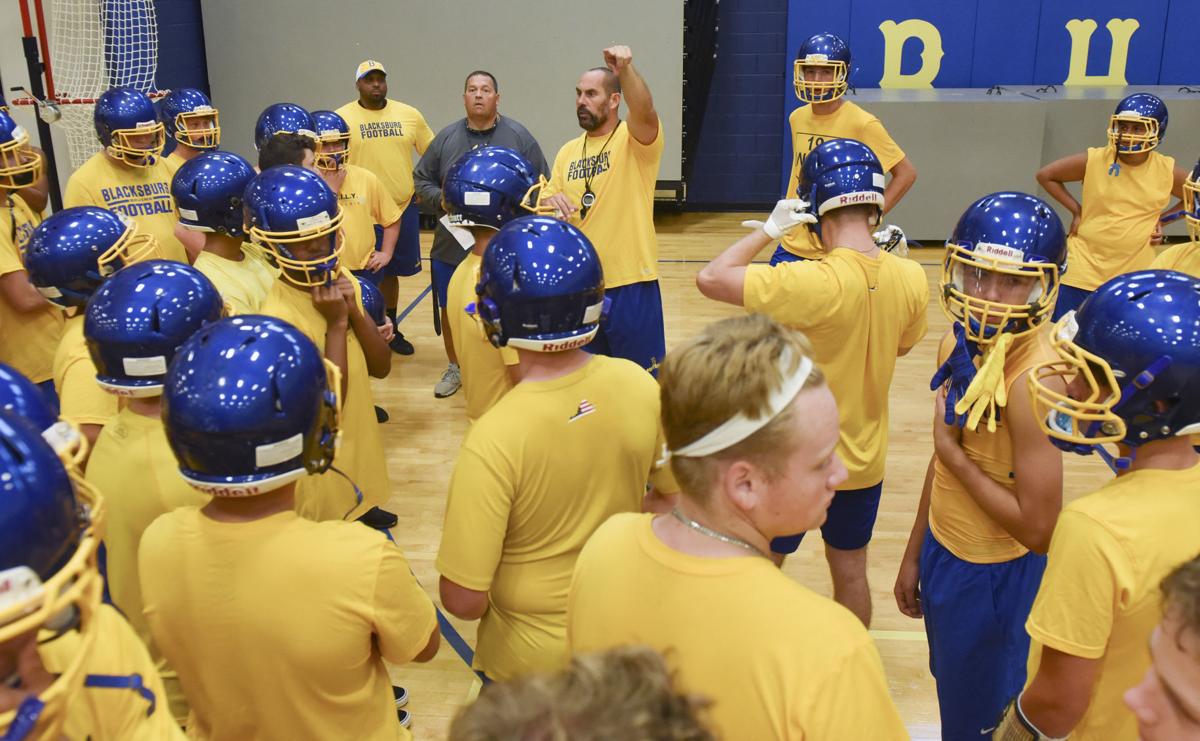 Photos Scenes from Blacksburg High School's first day of football practice