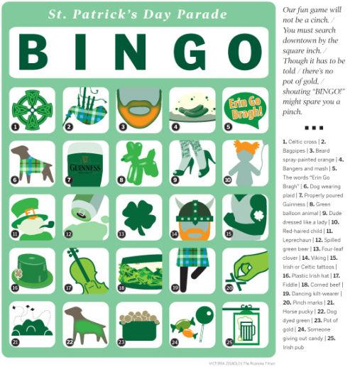 Play St. Patrick's Day Parade Bingo with our printable bingo card