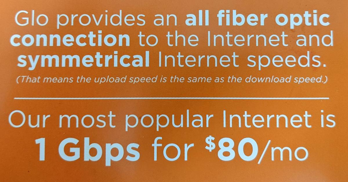 CASEY: Reader asks about my satisfaction with Glo Fiber high-speed internet