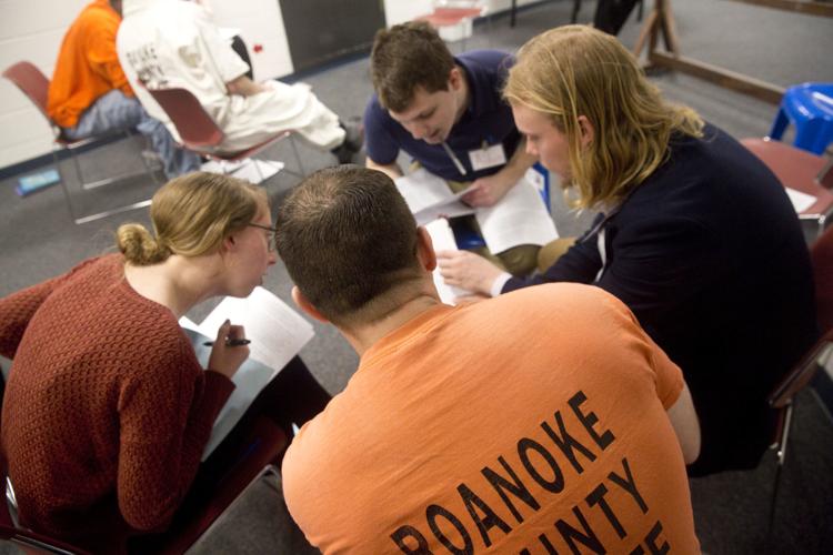Roanoke College students, county inmates tackle class side by side