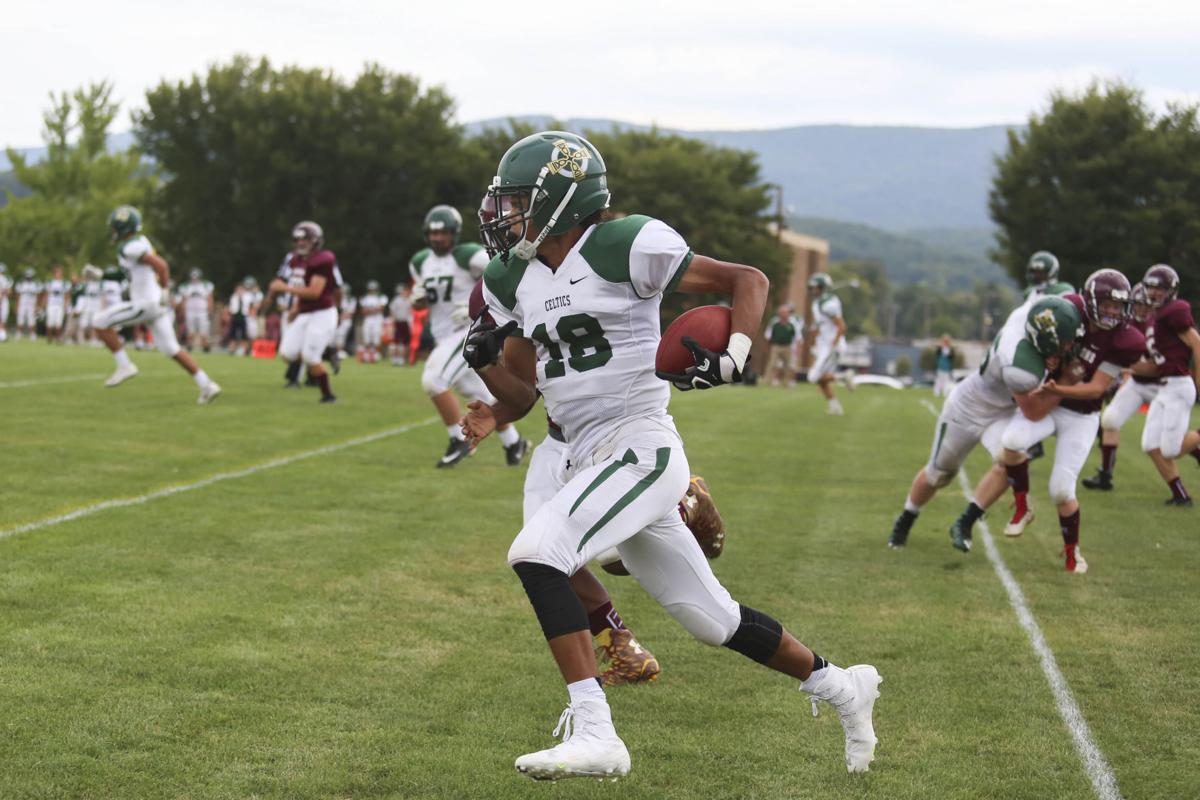 High schools Roanoke Catholic goes 20 in football by trouncing