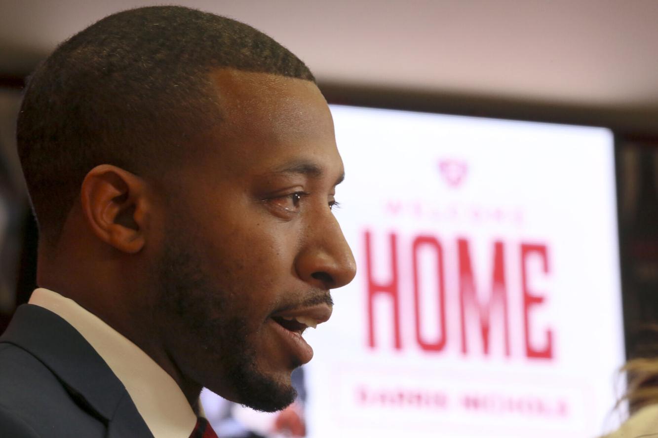 Photos From news conference announcing Darris Nichols at RU's new men