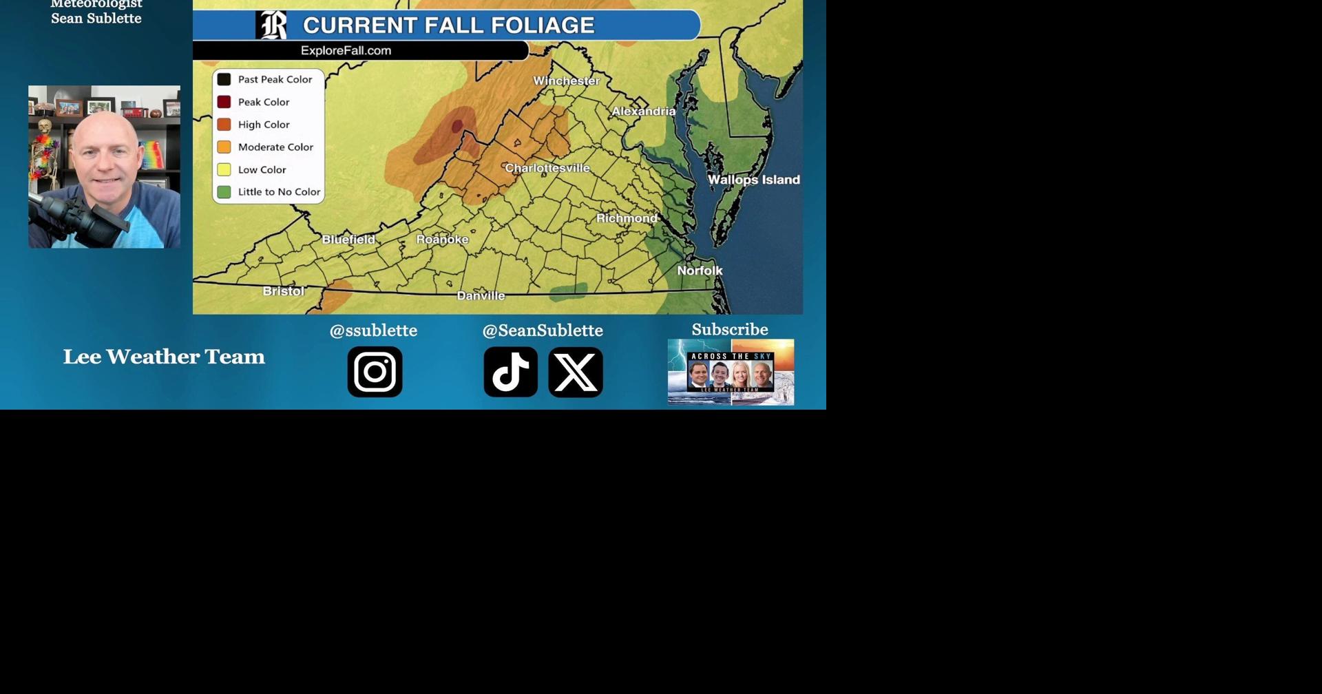 Current foliage with the Virginia temperature outlook next week