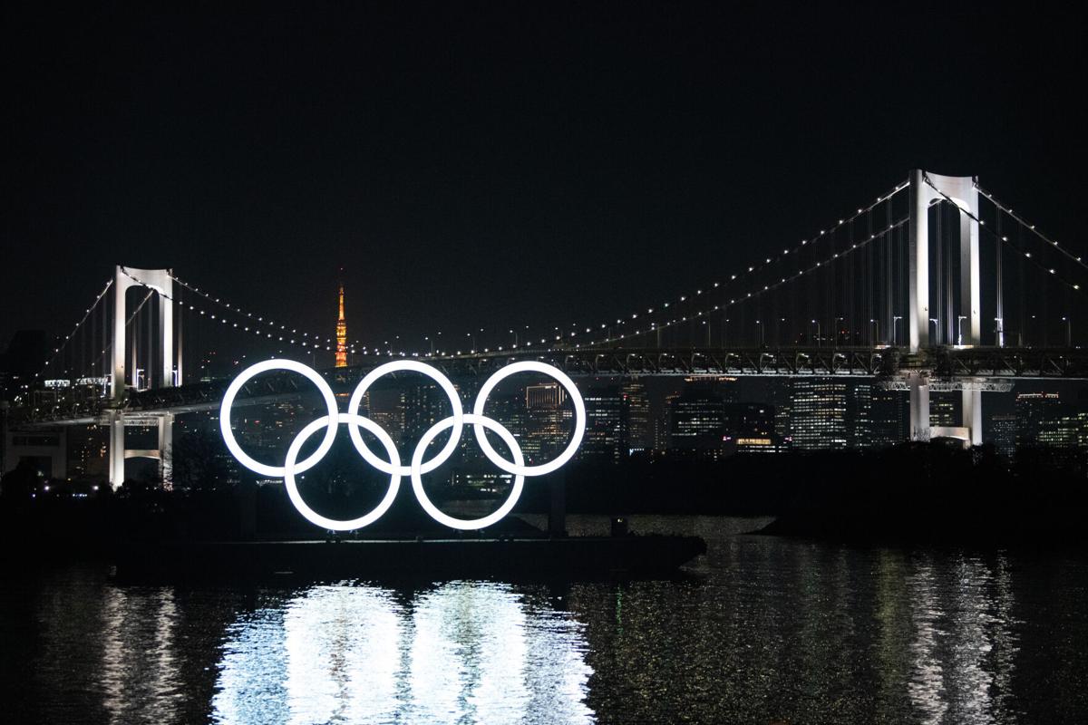 The Olympic Rings are pictured on Jan. 22, 2021 in Tokyo, Japan.