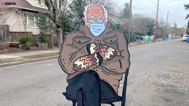 Portland Artist Creates A Life Sized Cutout Of The Bernie Sanders Meme Entertainment Roanoke Com I feel like bernie is looking at that bird thinking wow that bird is wonderful. portland artist creates a life sized cutout of the bernie sanders meme