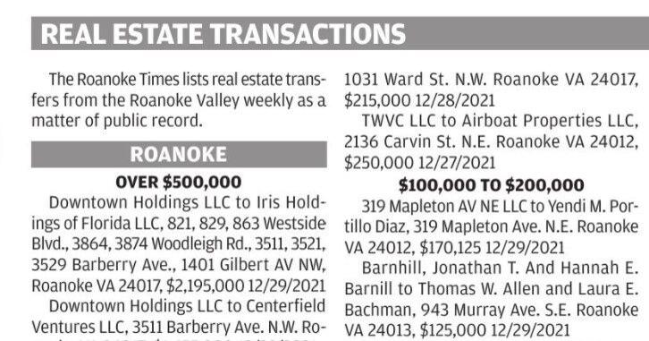 Recent real estate transactions in Northeast Florida