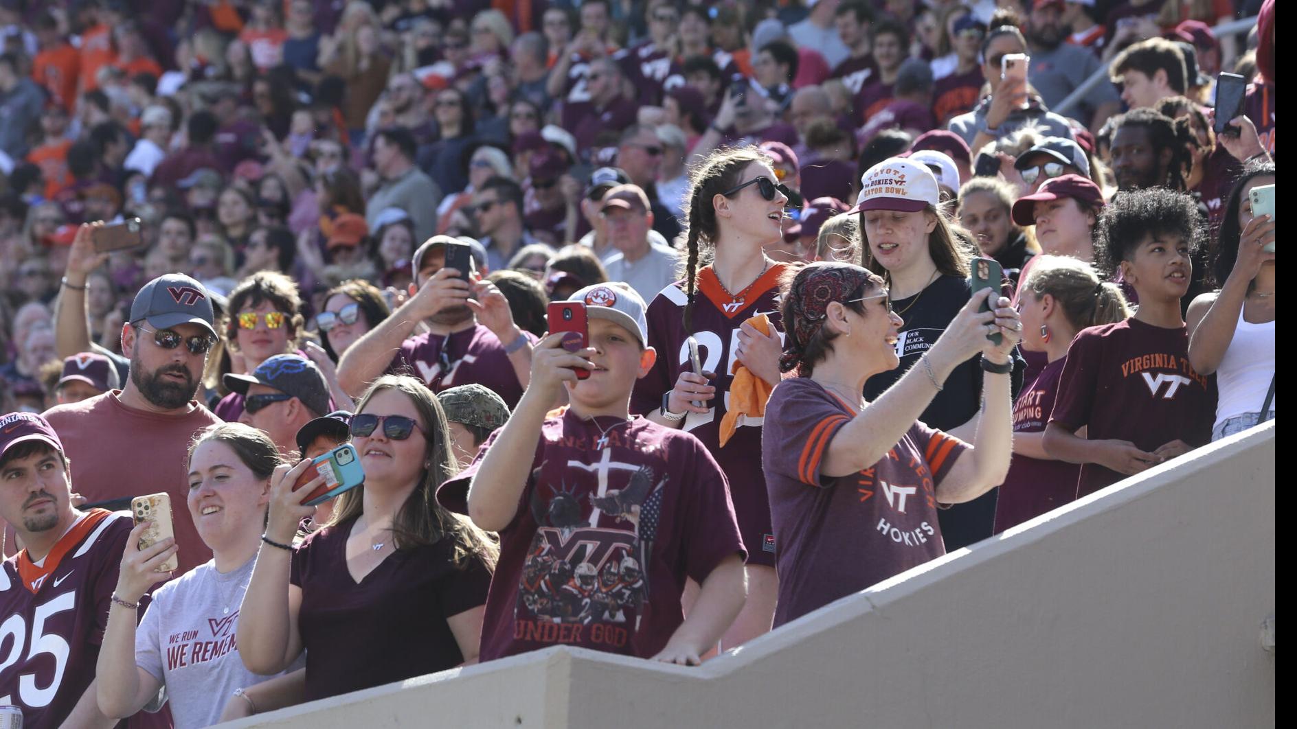 How many fans attended Virginia Tech's 2022 spring game?