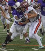 Isiah Robinson playing football for Patrick Henry