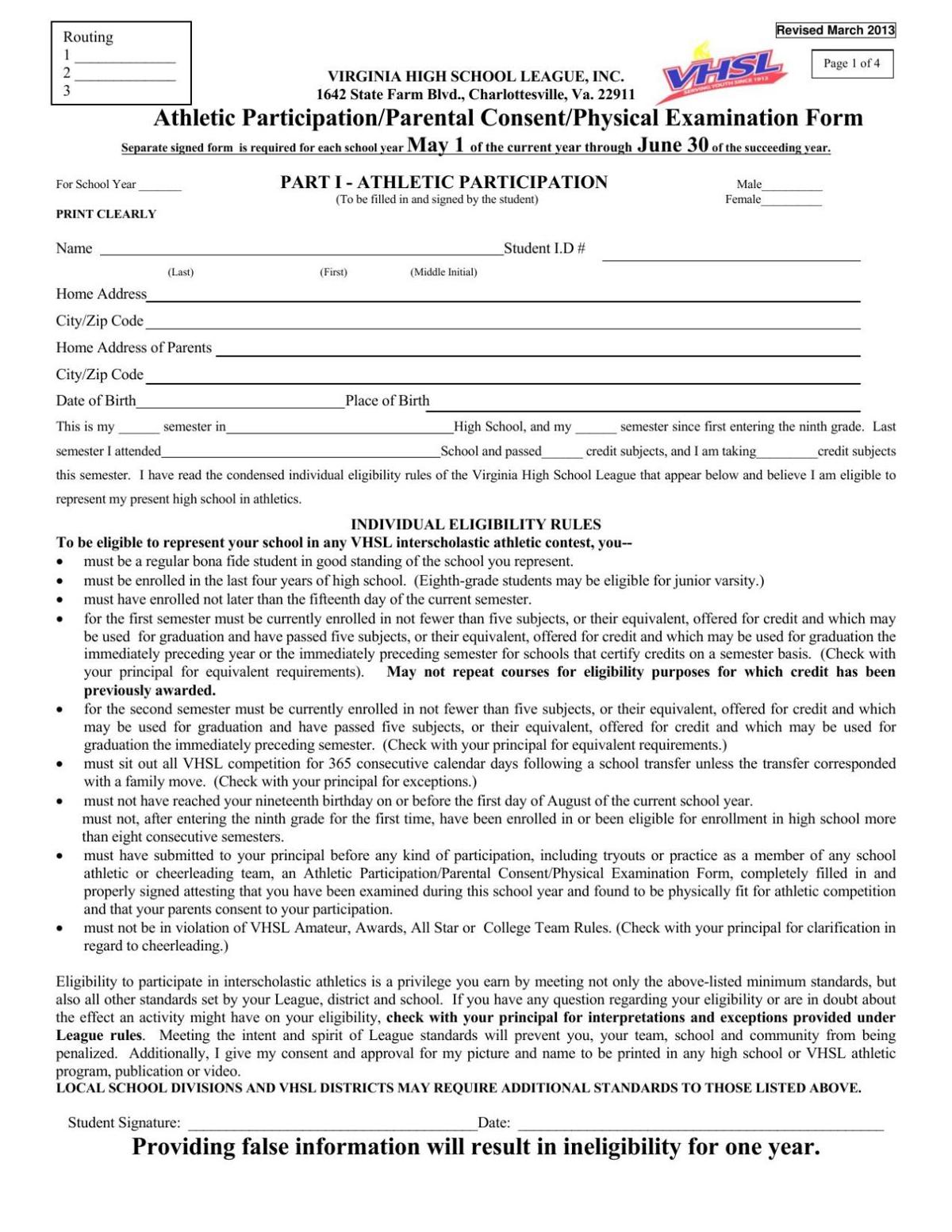 2015 sports physical form swoco
