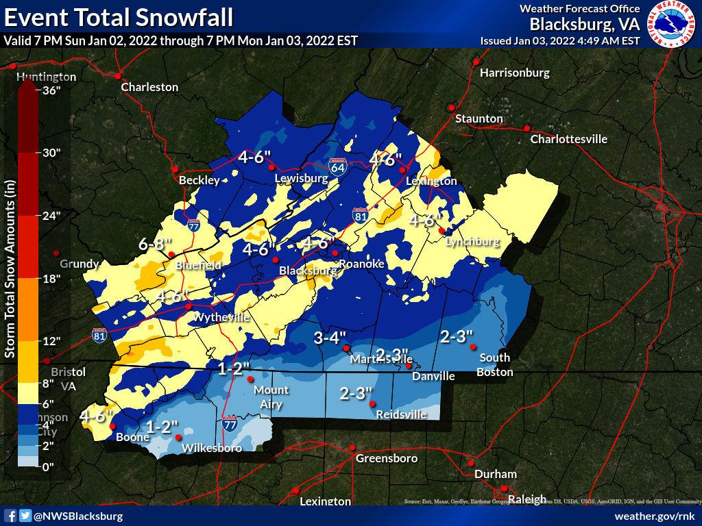 Roanoke Va Will It Snow On Christmas 2022 Monday Late Morning Update: Snow Winding Down In Roanoke Area After  Variable Accumulations | Local News | Roanoke.com