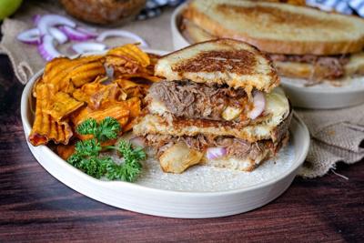 Pulled Pork and Apple Grilled Cheese Sandwiches