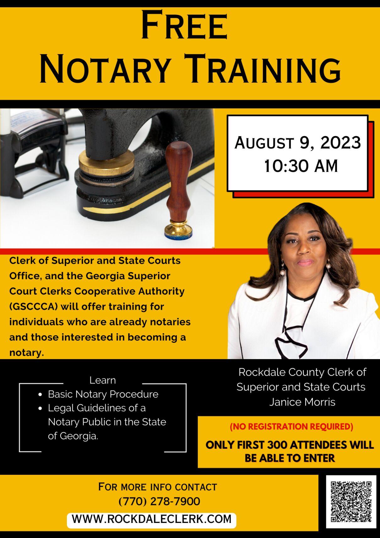 Rockdale County Clerk of Courts Janice Morris offers free notary
