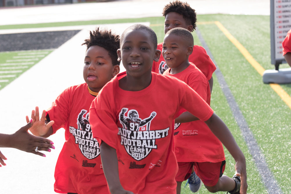 Rockdale alum Grady Jarrett wrapped up his third successful youth football  camp Friday, Newton