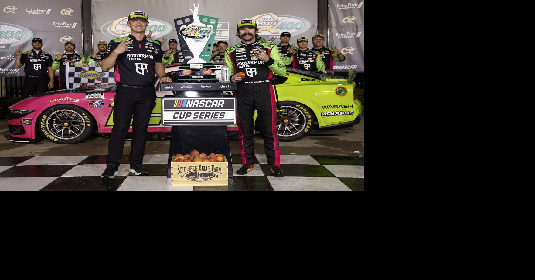 Ryan Blaney dominates weather-delayed NASCAR race at EchoPark Speedway
