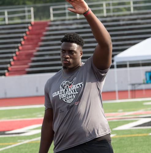 Rockdale alum Grady Jarrett wrapped up his third successful youth football  camp Friday, Newton