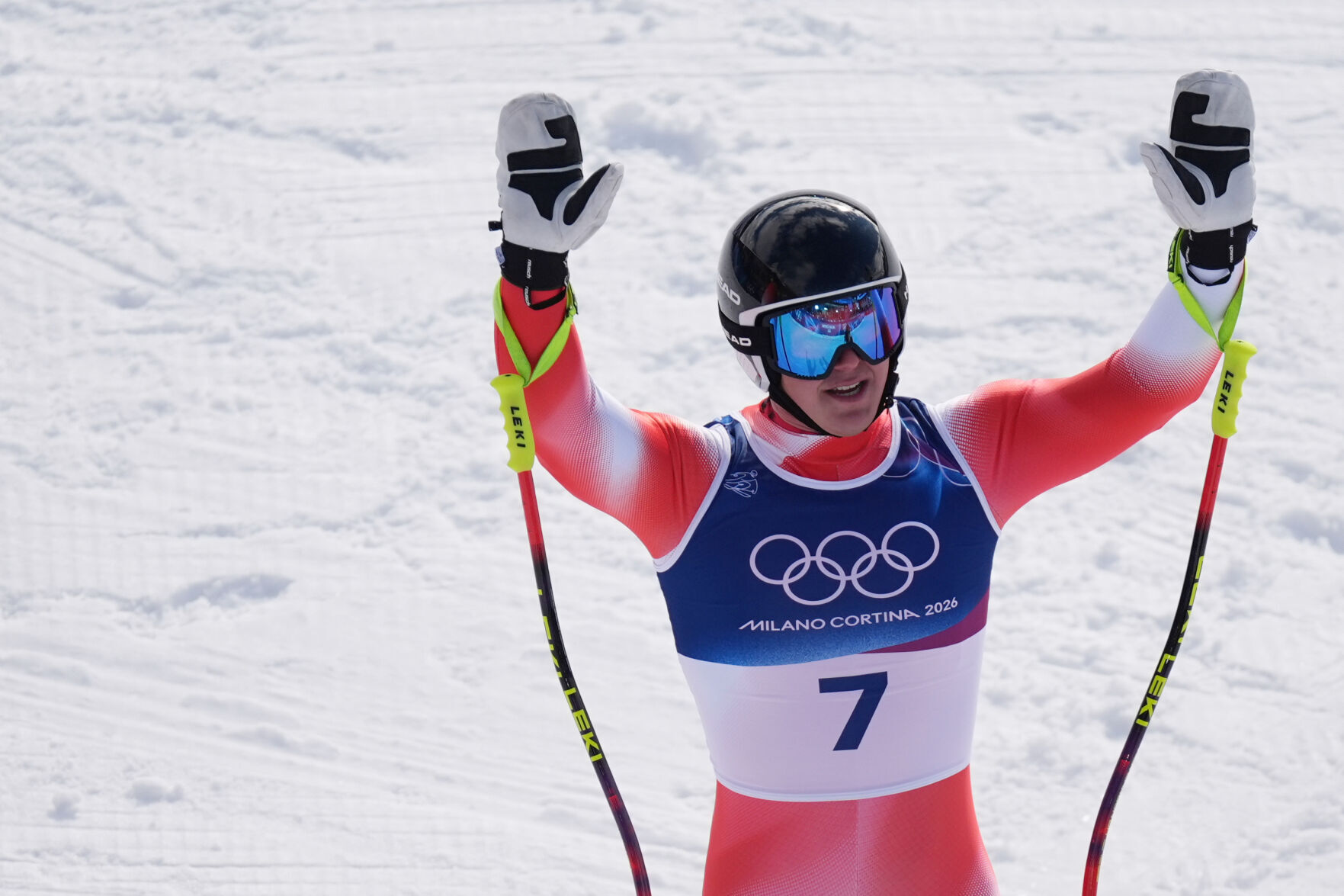 Swiss ski racer Franjo von Allmen wins super-G for 3rd Olympic