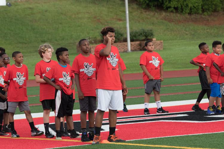 Rockdale alum Grady Jarrett wrapped up his third successful youth football  camp Friday, Newton