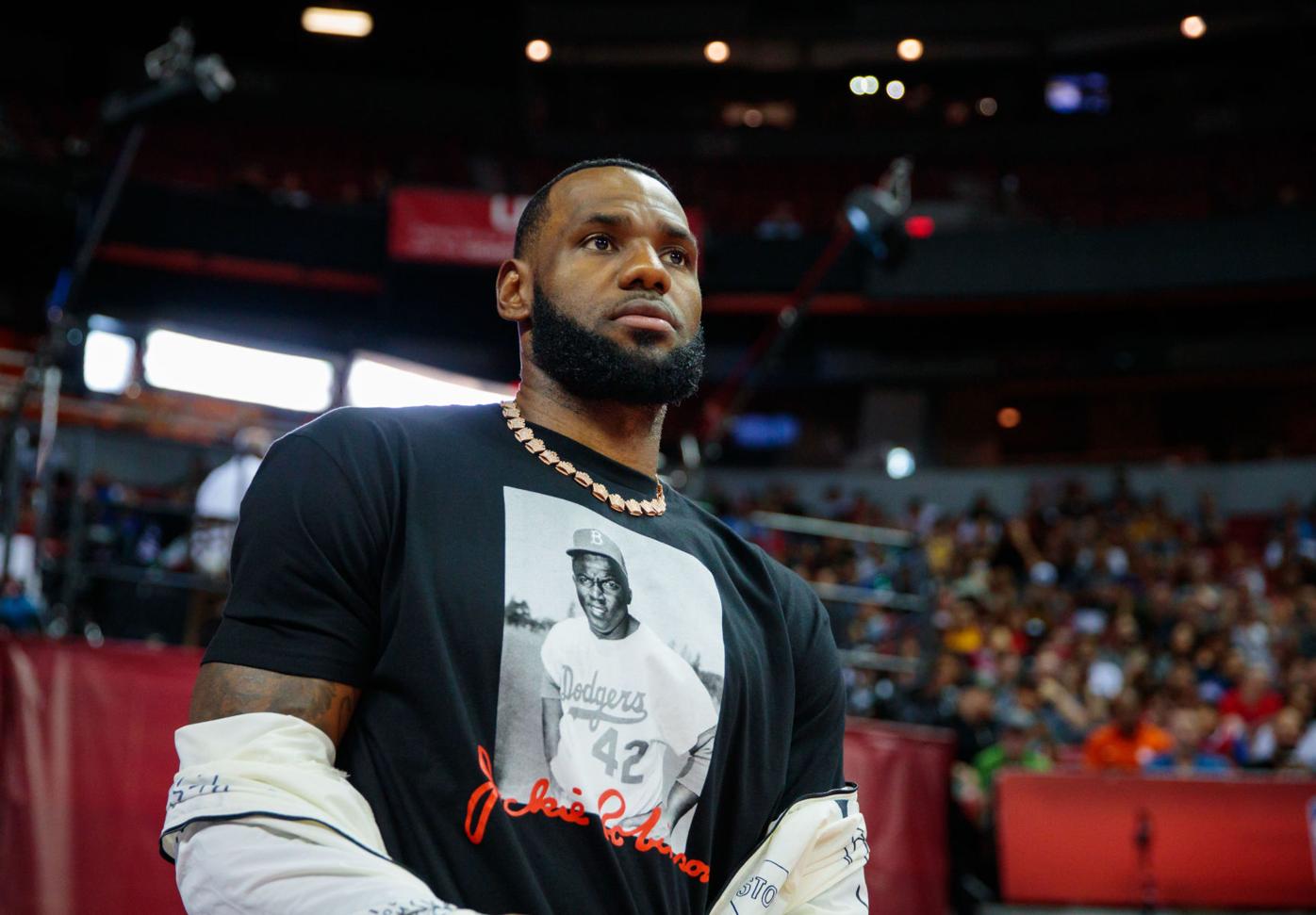 Lakers' LeBron James arrives at Thomas & Mack for Summer League, NBA  Summer League, Sports