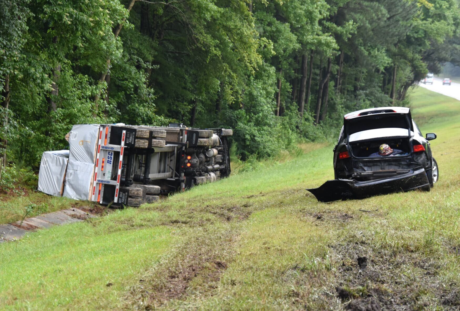 Big Rig Overturns In Wreck On I-95 | Local News | Rockymounttelegram.com