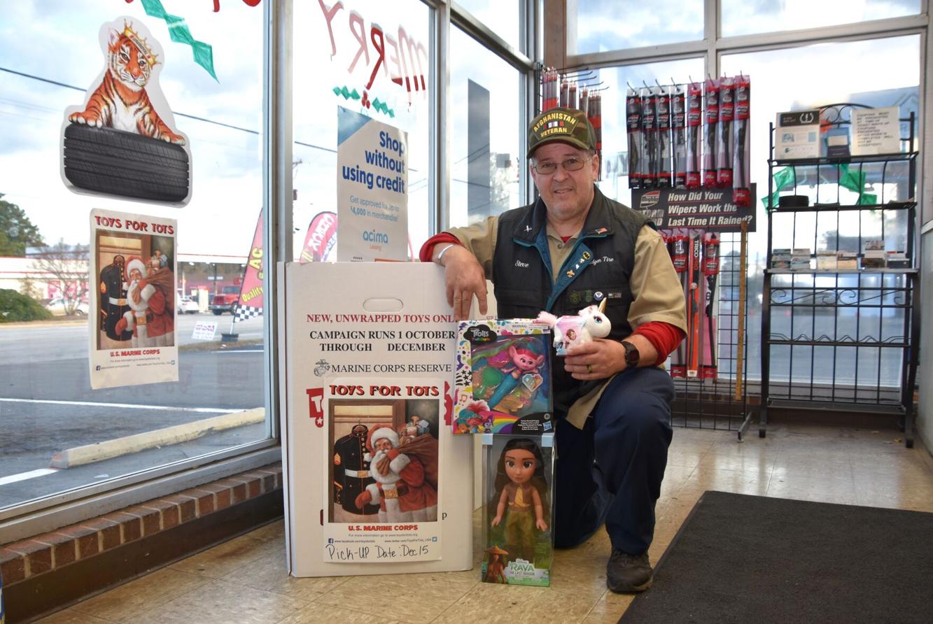 Toys for Tots dropoff boxes in place at Pridgen Tire & Auto Local