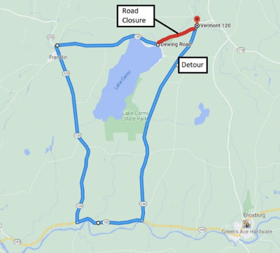 Vermont Route 120 to close near Franklin, here is what to know | Local ...