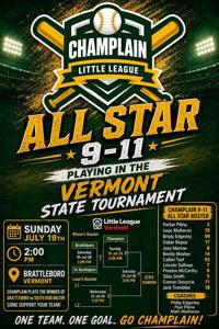 Champlain 9-11 Little League baseball team secures trip to state tournament!