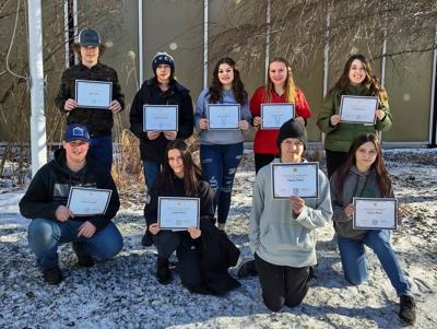 Cold hollow career center students perfect attendance award winners